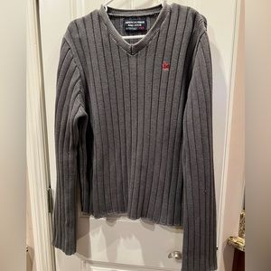 Abercrombie & Fitch Gray V-Neck Sweater Sz XL